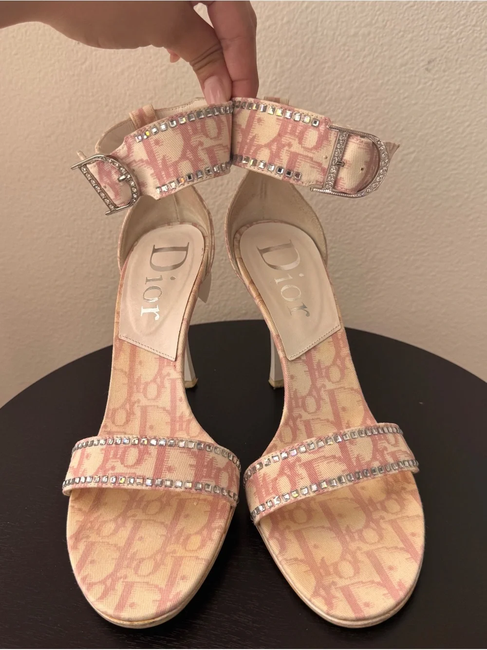 Dior Pink Jacquard Saddle Bag with Cream Leather Trim